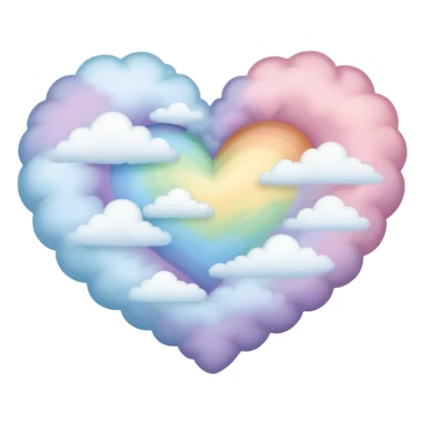 A beautiful rainbow cloud heart sticker