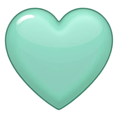 white heart with a mint green outline sticker