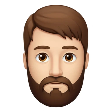 man with long straight hair and beard no mustache sticker