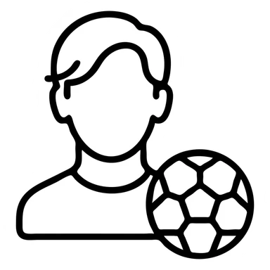 Add a football element to the Kenan Yildiz icon, keep the style minimal and outlined with no background. sticker