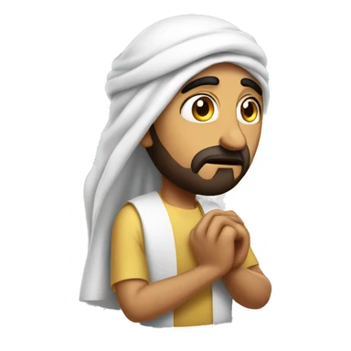 Arab holding his head with his hands photorealistic serious sticker