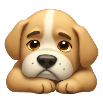 Dog being depressed sticker