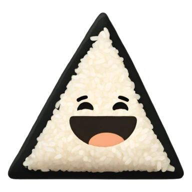Rice in a triangle wrapped with nori sticker