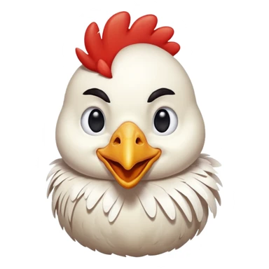 Crie a imagem de uma galinha sorridente sticker