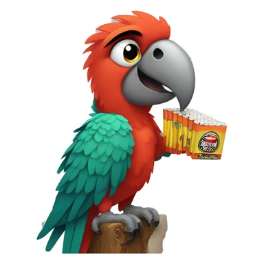 Parrot with cigarettes  sticker