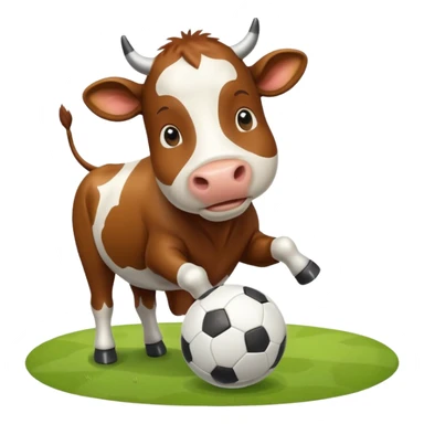 Cow playing soccer  sticker