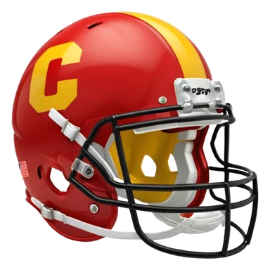 college football player helmets red & yellow mix sticker