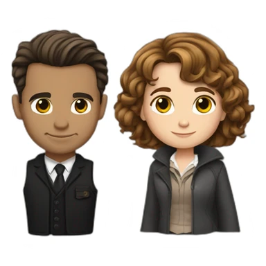 hermione granger and james bond sticker