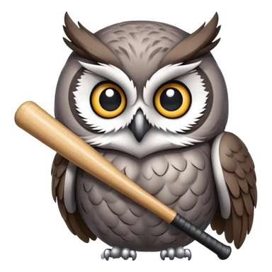 Owl being hit by a baseball bat sticker