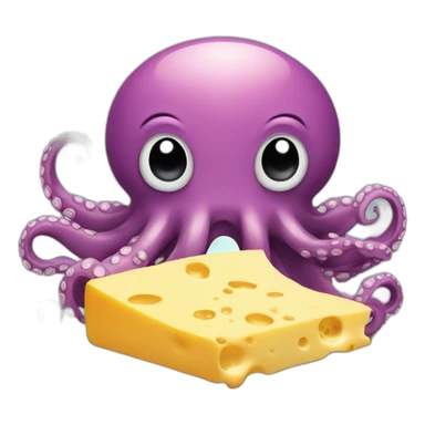 Octopus eating cheese sticker