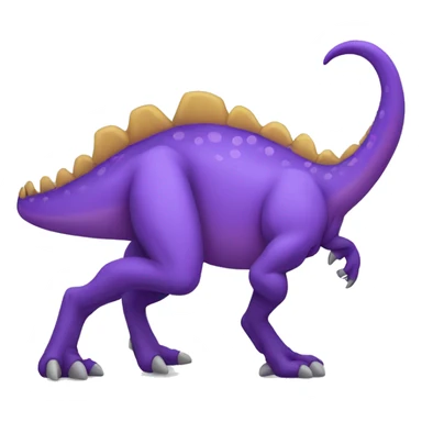 Purple dinosaur emoji flat sideview sticker