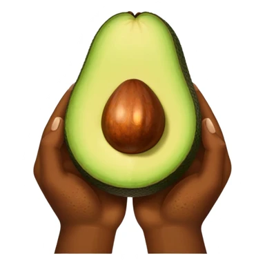 hands holding a small avocado sticker