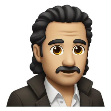 jose the god father with black hair and brown eyes sticker
