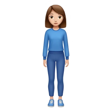 fille  en entier cheveux bruns tres long et lisse sticker