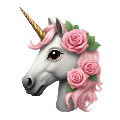 Realistic unicorn with roses in its mane sticker
