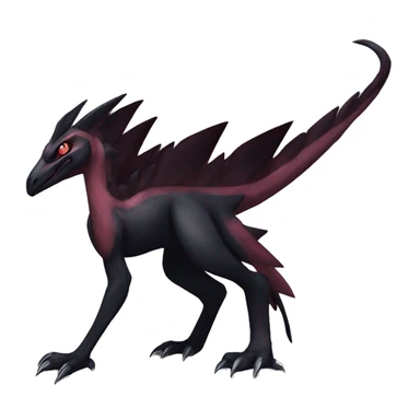 cool edgy black and maroon Dark-type nargacuga Salazzle  Salandite Pokémon full body by LiLaiRa, by Falvie sticker