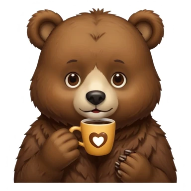 a bear drinking coffee sticker