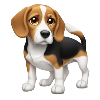 a beagle in squatting position sticker