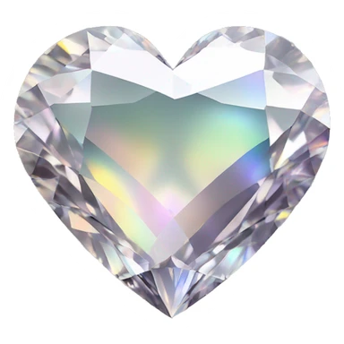 Heart shaped 56-carat iridescent diamond sticker