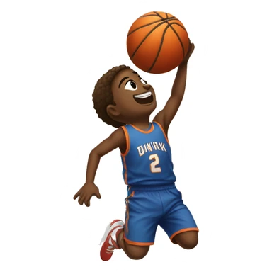 Kid dunking a basketball  sticker