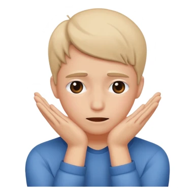 Standard smiley emoji blushing and hiding face with hands sticker