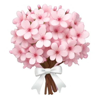 Pastel pink cherry blossom bouquet wrapped with a cute white bow  sticker