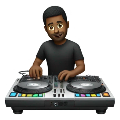 DJ man with a DJ controller board  sticker