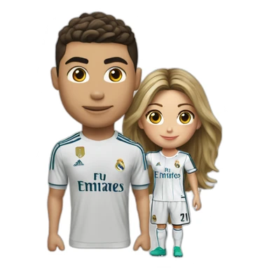 Ronaldo with real madrid shirt with georgina sticker