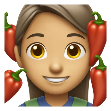 Girl with chili sticker