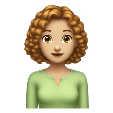 girl cheveux chatain yeux verts sticker