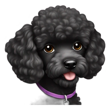black MINI poodle sticker