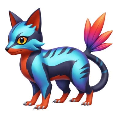  exotic tropical cyber-Sleuth-Litten-Linoone-Noibat-Fakémon-Pokémon-Vernid-creature sticker