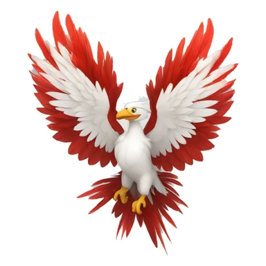 Un fenix avec les plumes blanches et rouges  sticker