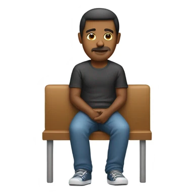 A man sitting a the edge of he’s seat tensing sticker