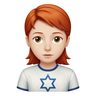 make a short person redhead with a Jewish star on the shirt sticker