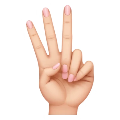 A hand with three fingers up index finger and middle finger and pinky   sticker