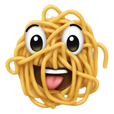 smiley with spaghetti mouth sticker