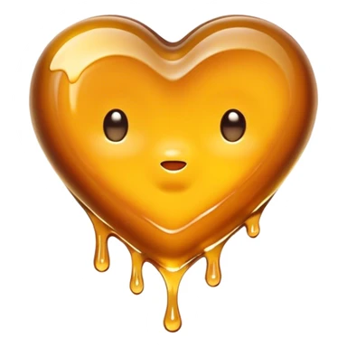 glossy melting honey heart sticker