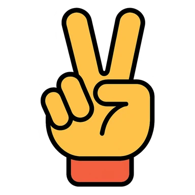 peace sign hand gesture facing down sticker