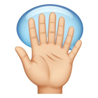 open palm inside a dialogue bubble sticker