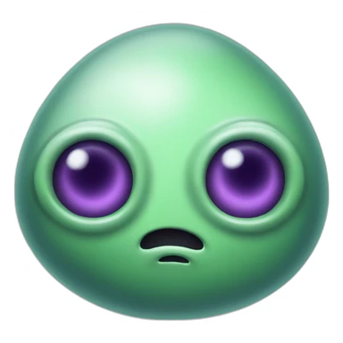 A blob-like alien with one eye. Same style as IOS emojis. sticker