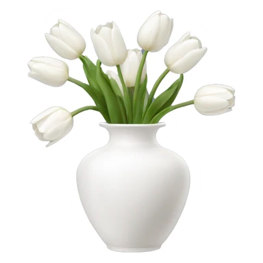 White tulips vase sticker
