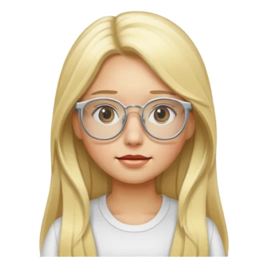 blonde girl with long hair and white glasses sticker