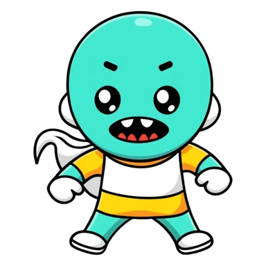 terrified character, shaking with fear sticker