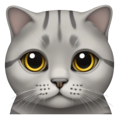 Scottish fold cat grey with stripes  sticker