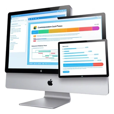 Create an emoji for animation and motion design. Show a computer monitor displaying cartoon creation process, with a timeline, keyframes, and motion effects. Use modern, vibrant colors. No emojis or smiley faces. Transparent background. sticker