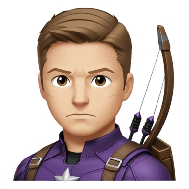 hawkeye clint barton portrait marvel, brown hair from captain america: civil war sticker