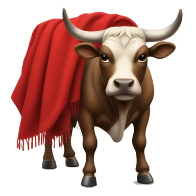 bull next to red blanket sticker
