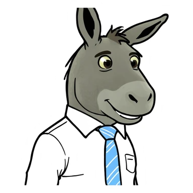 Donkey wearing a tie sticker