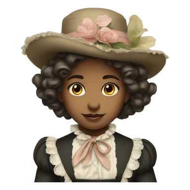 
young girl in 19th century costume sticker